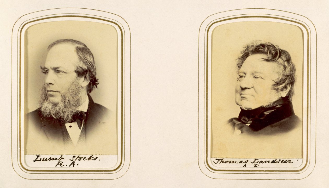 Portretter av Lumb Stocks og Thomas Landseer (sepia-bilde) av English Photographer
