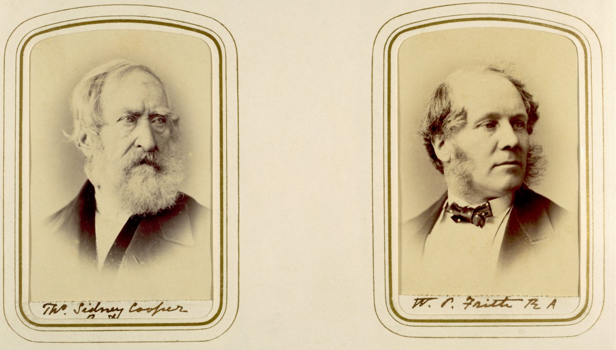 Portretter av Thomas Sidney Cooper og William Powell Frith (sepia-bilde) av English Photographer