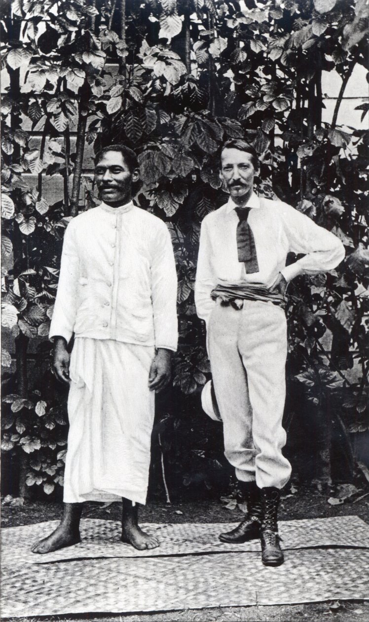 Robert Louis Stevenson og vennen Tuimale Aliifono av English Photographer
