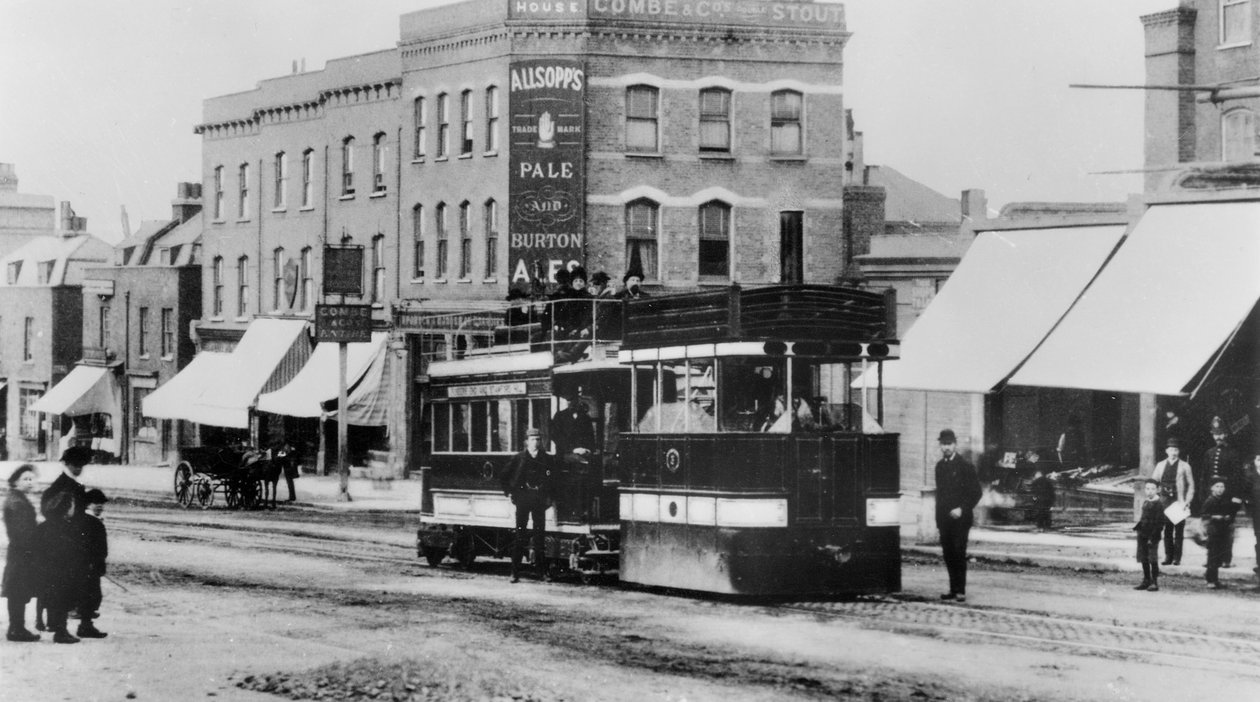 Steam Tram i Nord-London på 1880-tallet av English Photographer