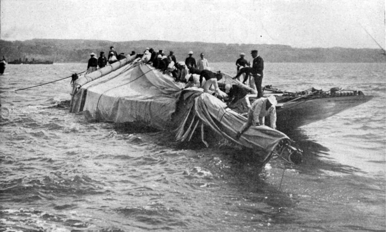 The Accident to Shamrock II, illustrasjon fra The King, 1. juni 1901 av English Photographer