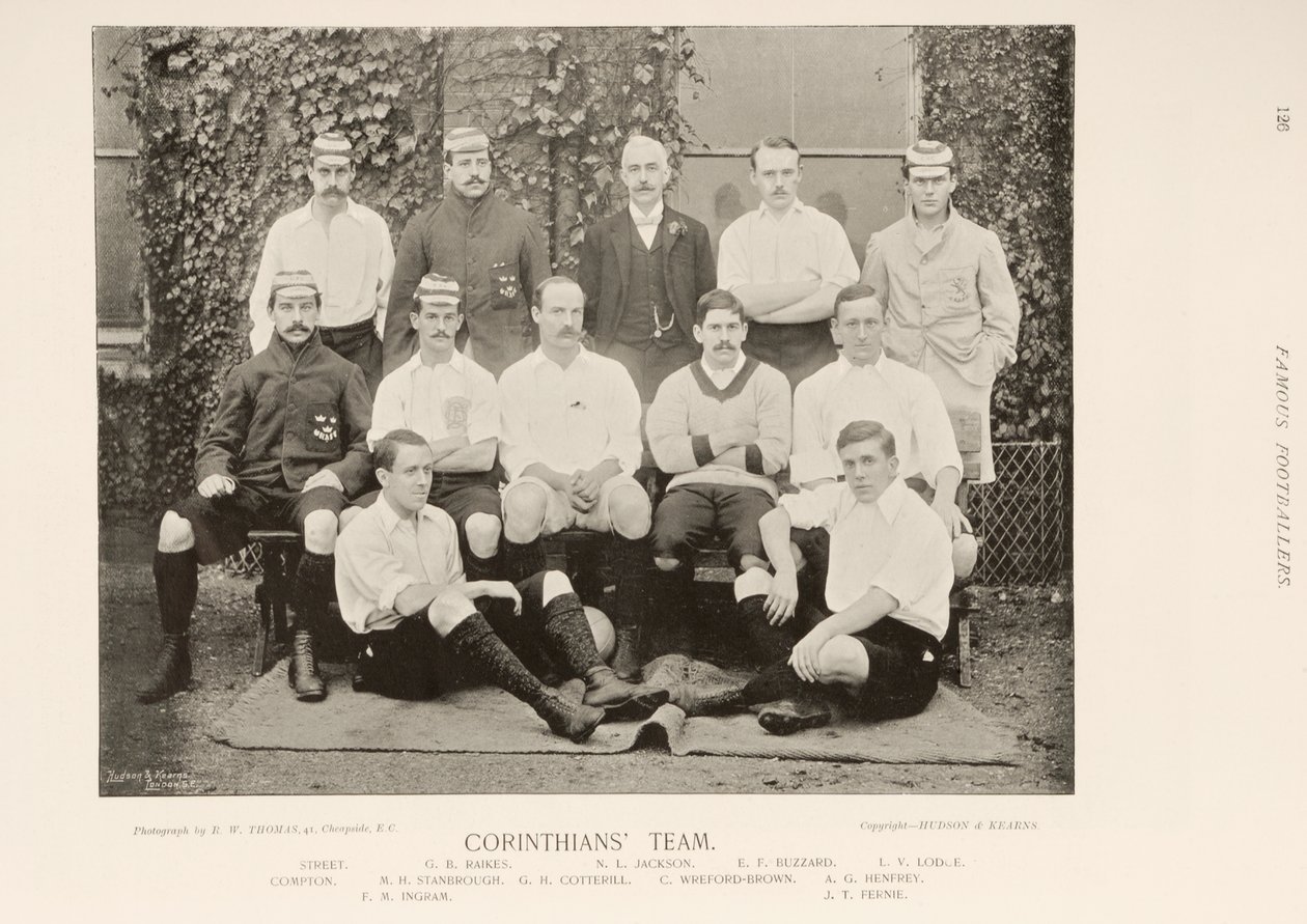 Corinthians fotballag, fra Famous Footballers, 1895 av English Photographer