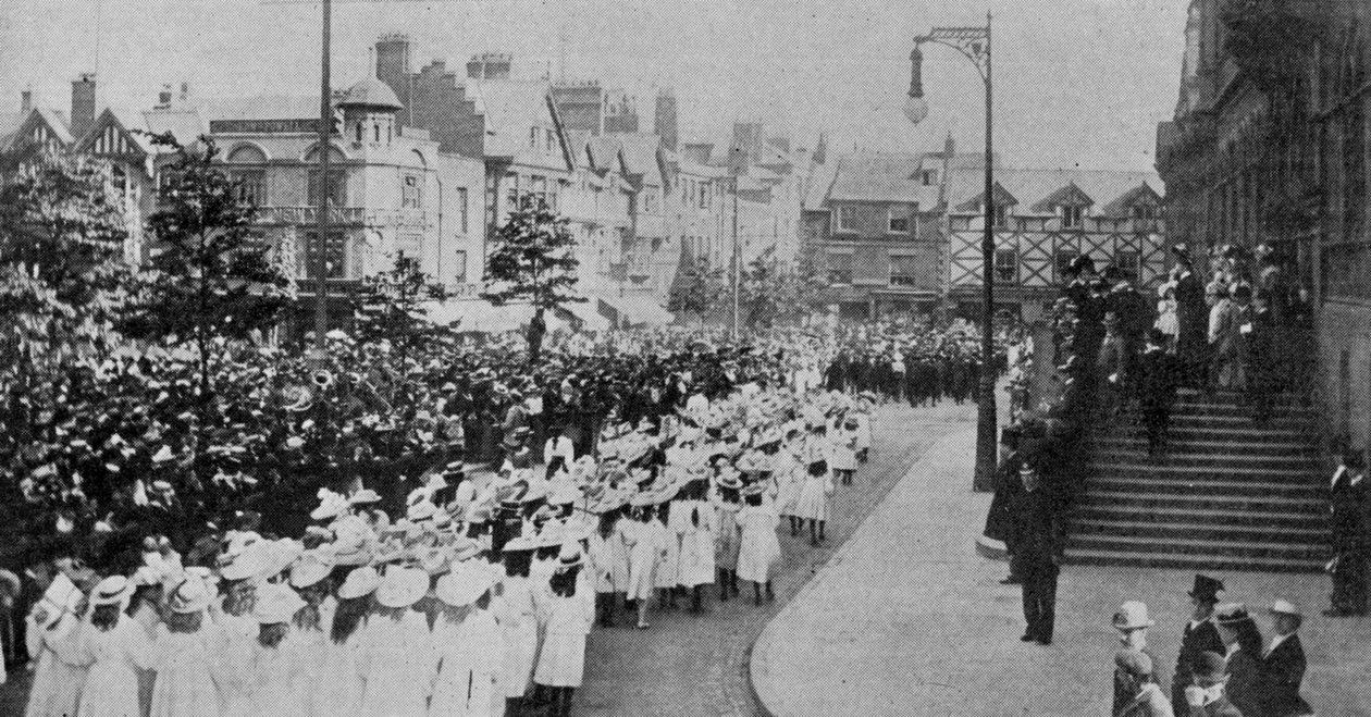 The Duke of Westminsters Coming of Age og bryllupsfestligheter i Chester, illustrasjon fra The King, 1. juni 1901 av English Photographer