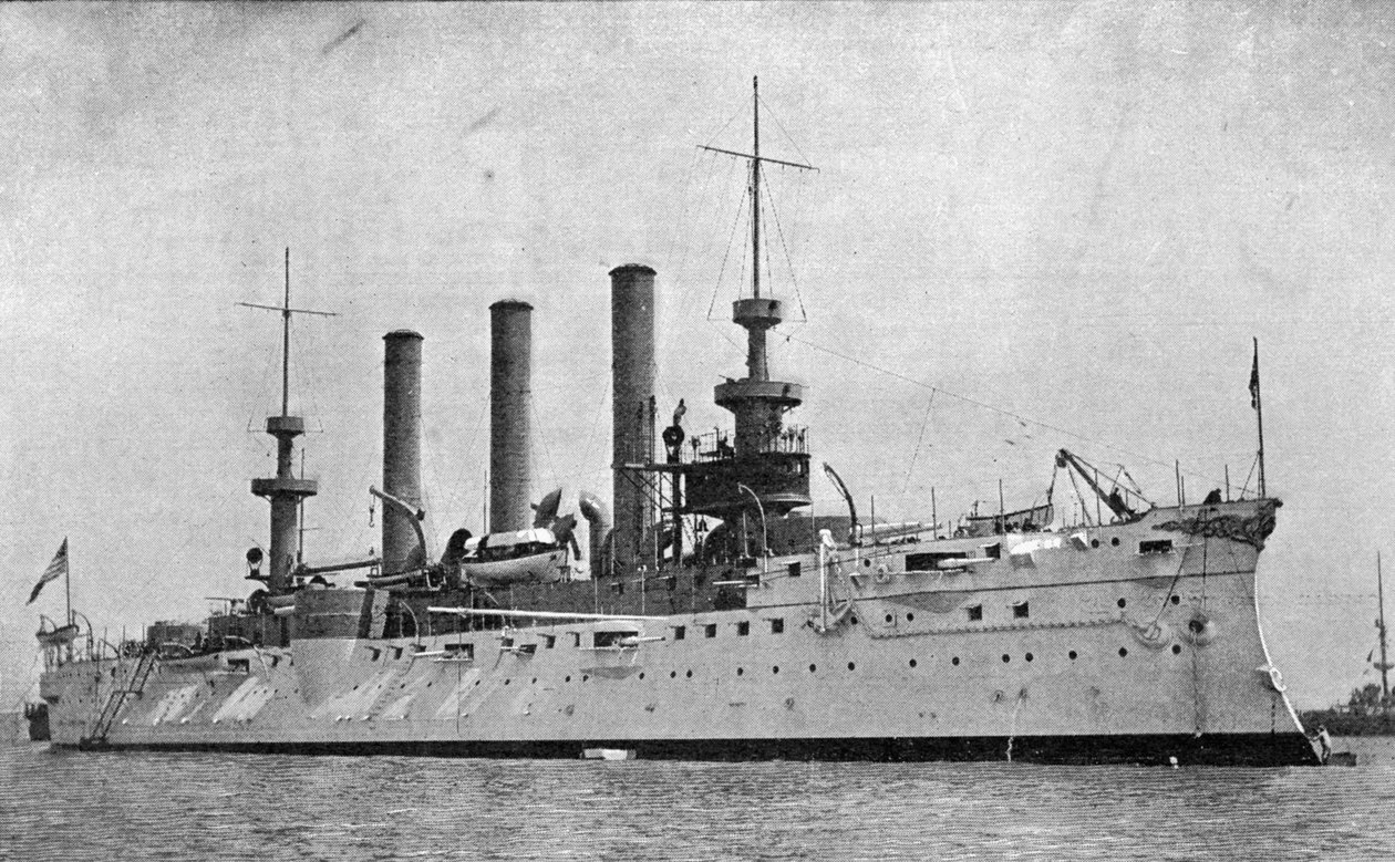 Det amerikanske slagskipet Brooklyn, som brakte rester av Lord Pauncefote til England, illustrasjon fra The Graphic, 19. juli 1902 av English Photographer