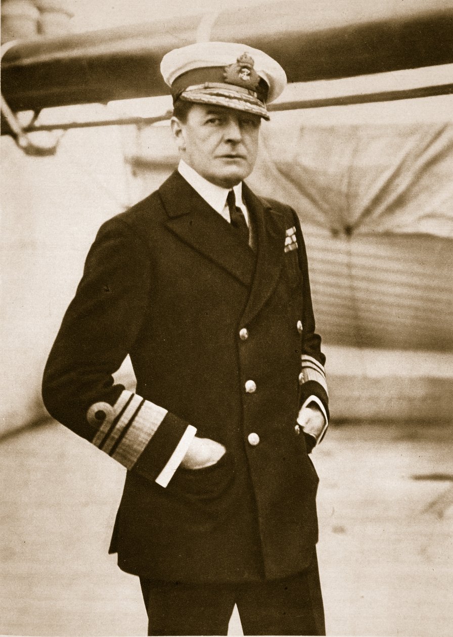 Viseadmiral Sir David Beatty, G. C. B., øverstkommanderende for Battle-Cruiser Fleet, 1914-19 av English Photographer