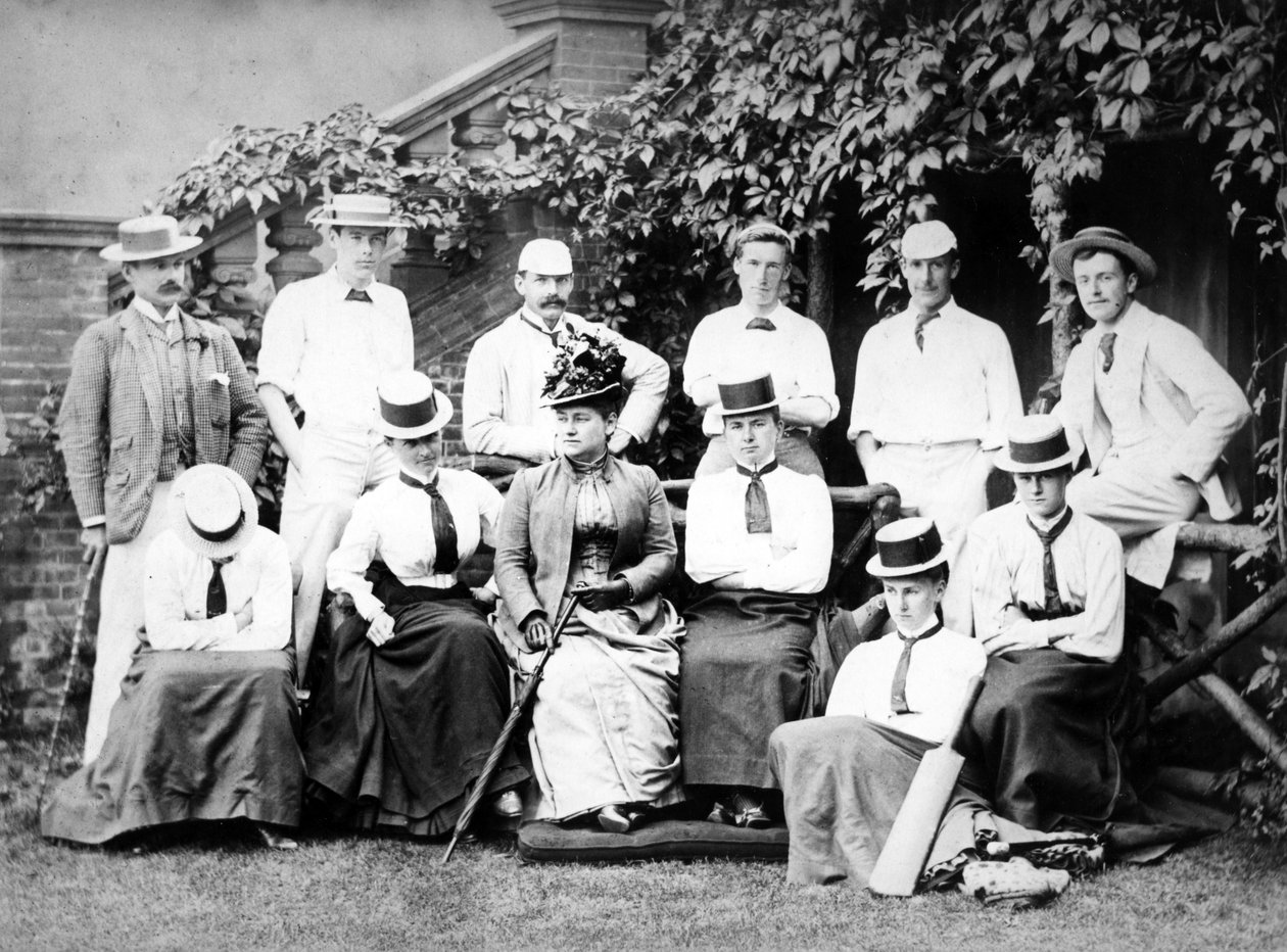Viktoriansk cricketlag for menn og kvinner, ca. 1890 av English Photographer