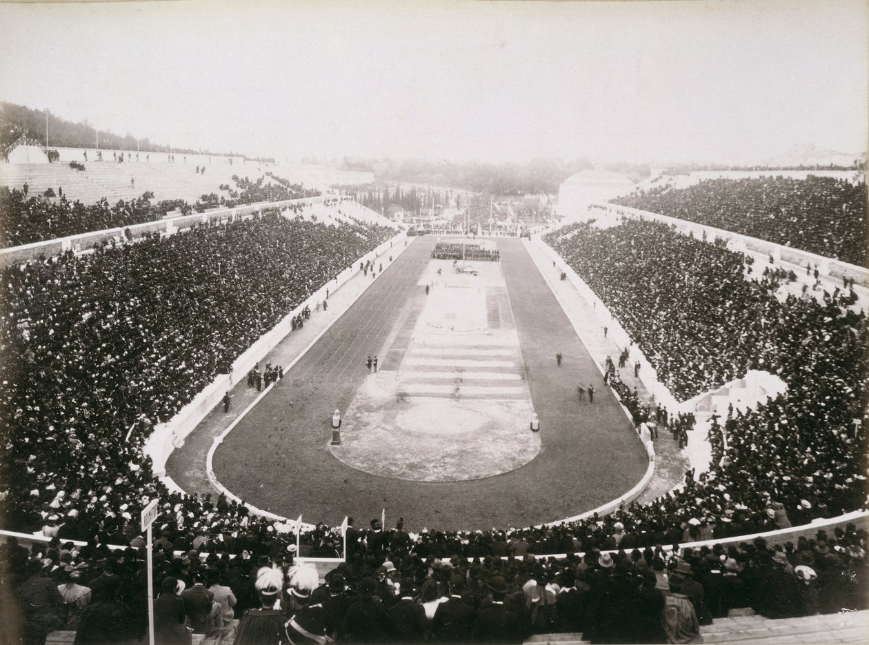 Utsikt over de første offisielle olympiske leker i Athen, 1896 av English Photographer