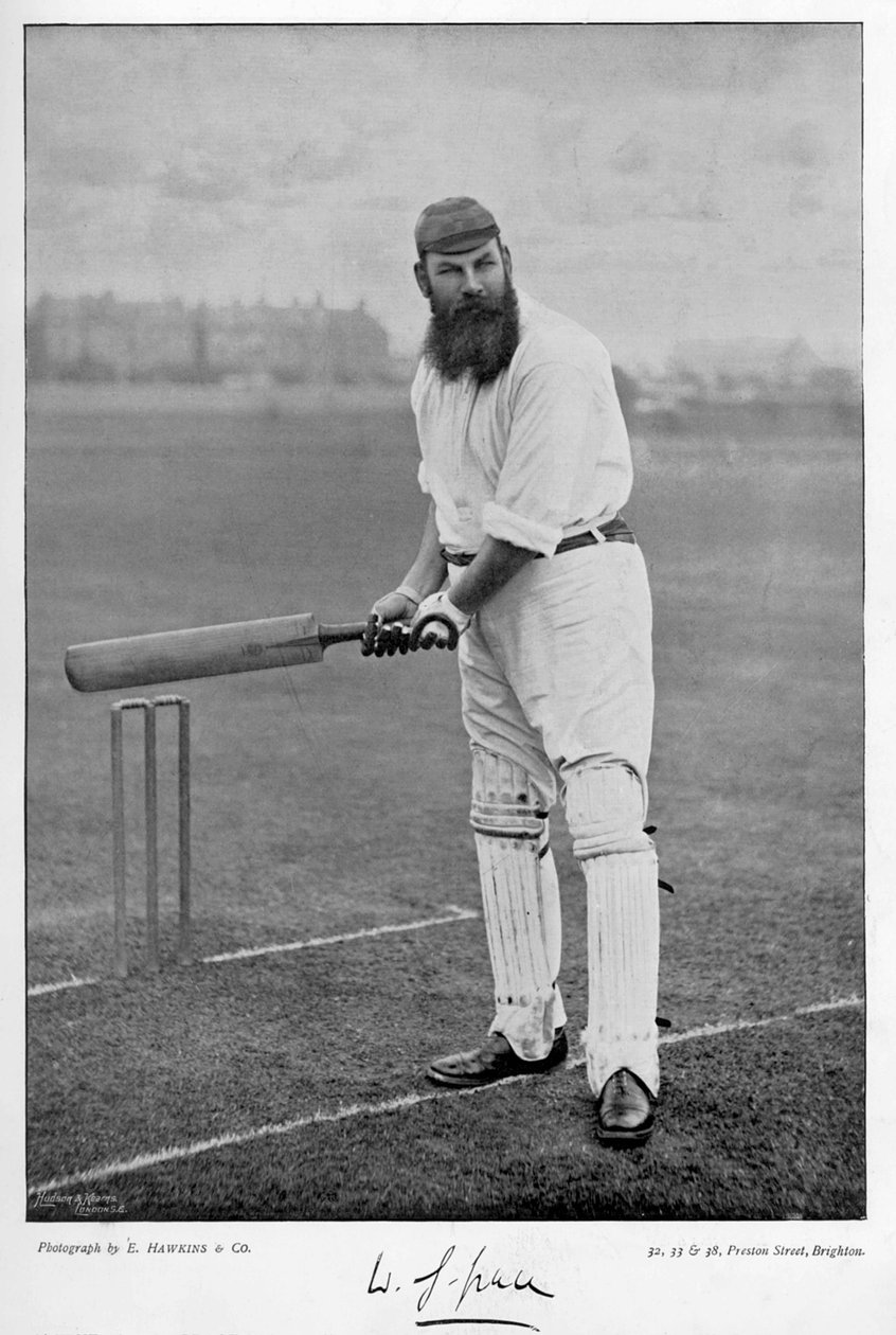 W.G. Grace, fra Famous Cricketers and Cricket Grounds, utgitt av Hudson og Kearns, 1895 av English Photographer
