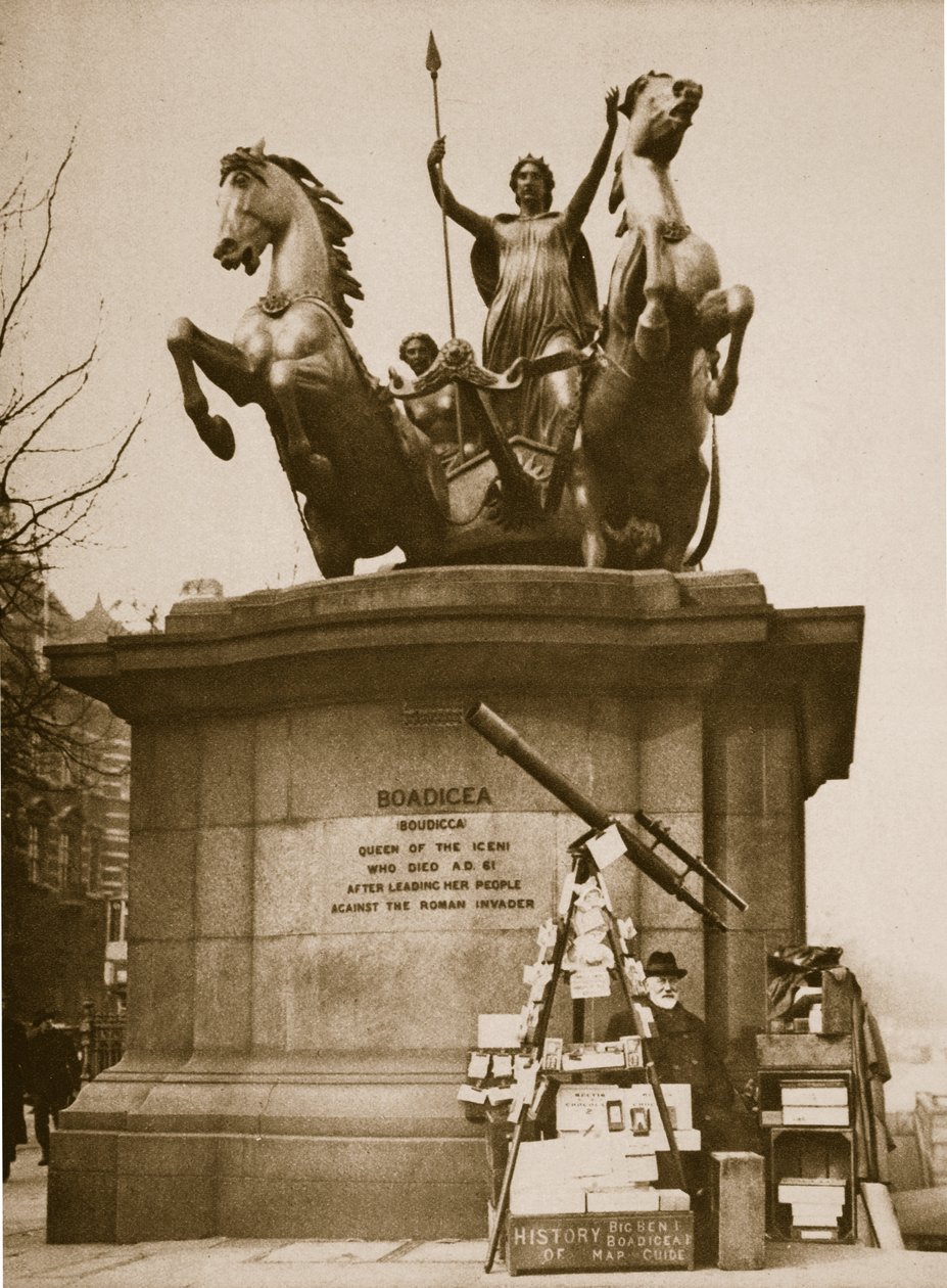 Westminster Bridge Monument til Boadicea (sepia-bilde) av English Photographer