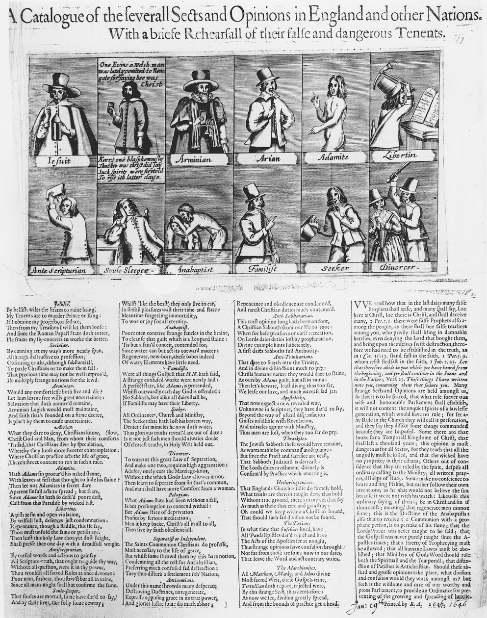 En katalog over flere sekter og meninger i England og andre land, 1646 av English School