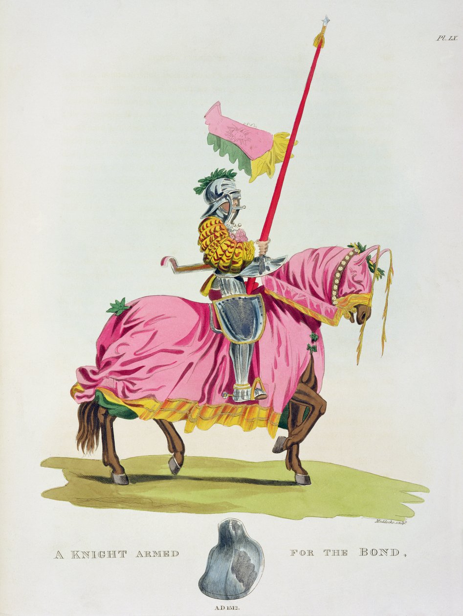 A Knight Armed for the Bond, 1512, gravert av W. Maddocks, fra 