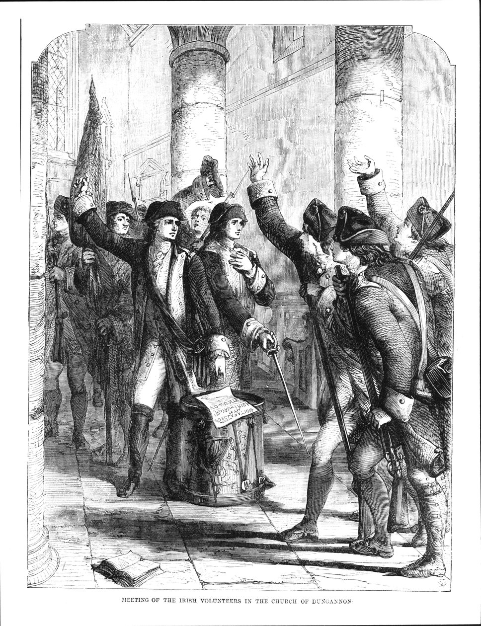 Et møte med de irske frivillige i Dungannon-kirken, i 1784 av English School