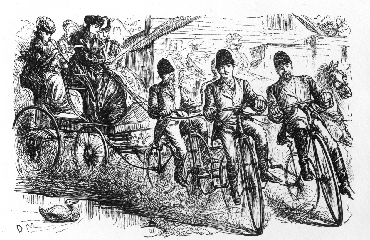 En ny idé. Til Brighton og tilbake på et blunk, tegneserie fra 'Punch', publisert 21. august 1869 av English School