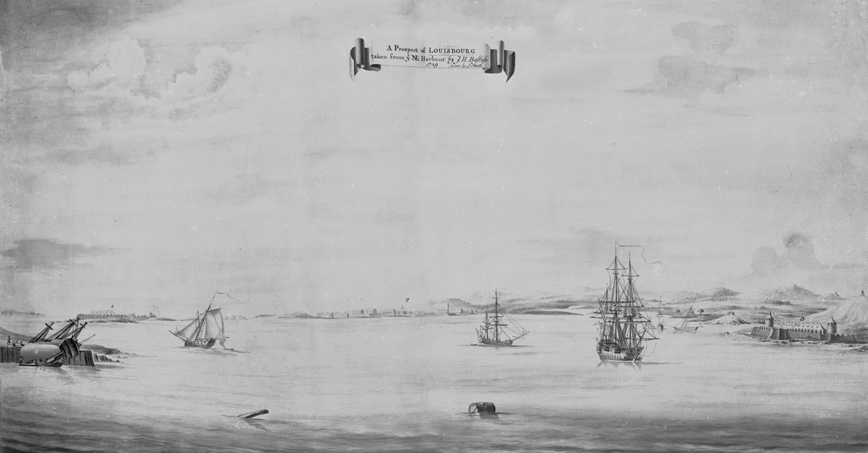 Et prospekt av Louisbourg tatt fra ye NE Harbour, 1749 av English School