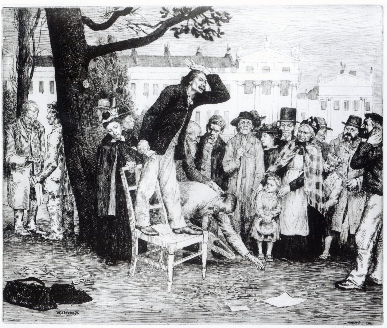 A Socialist Speaker, gravert av W.Strong, 1891 av English School
