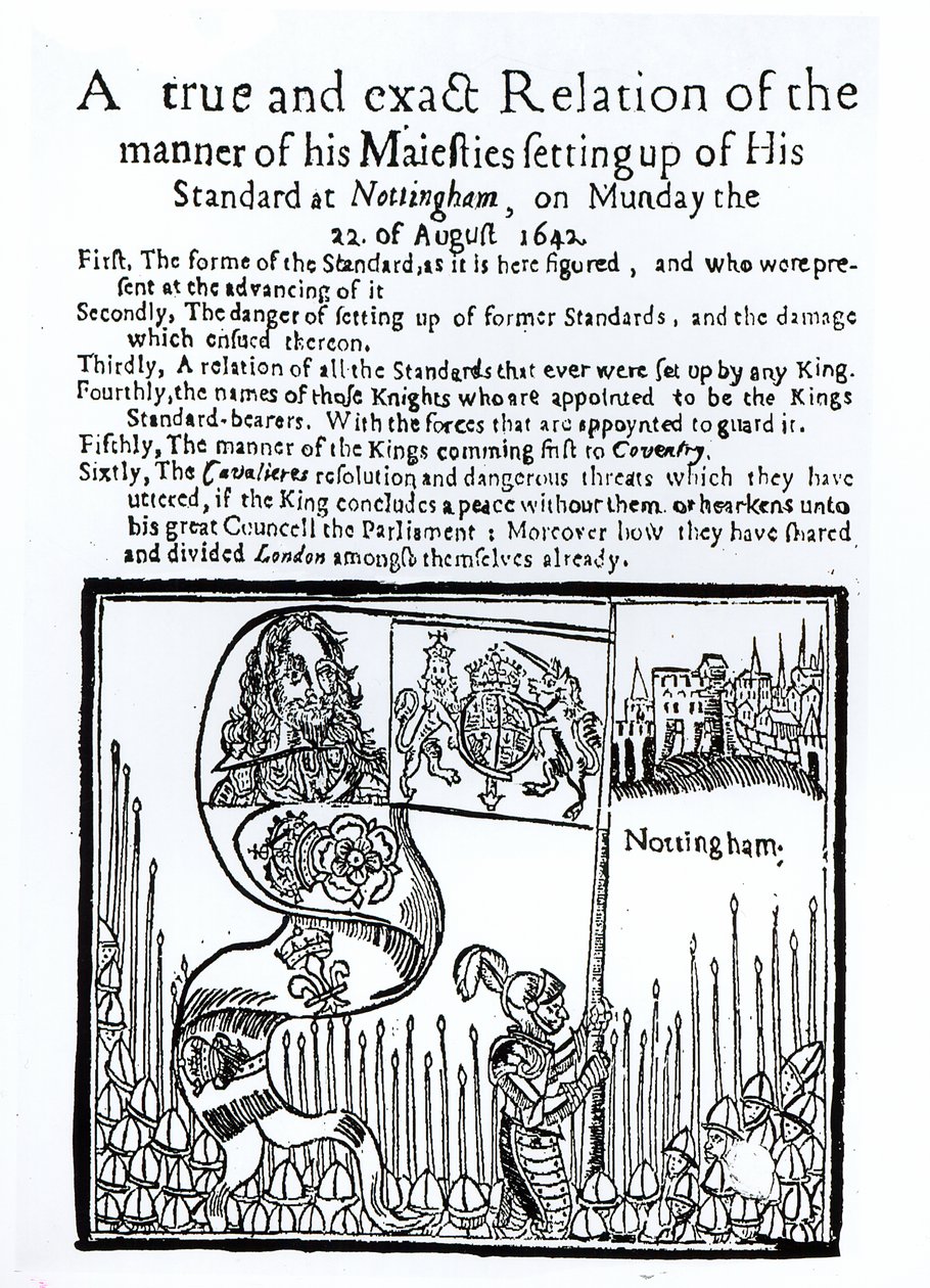 Et sant og nøyaktig forhold til måten Hans Majestet satte opp sin standard i Nottingham, mandag 22. august 1642 av English School