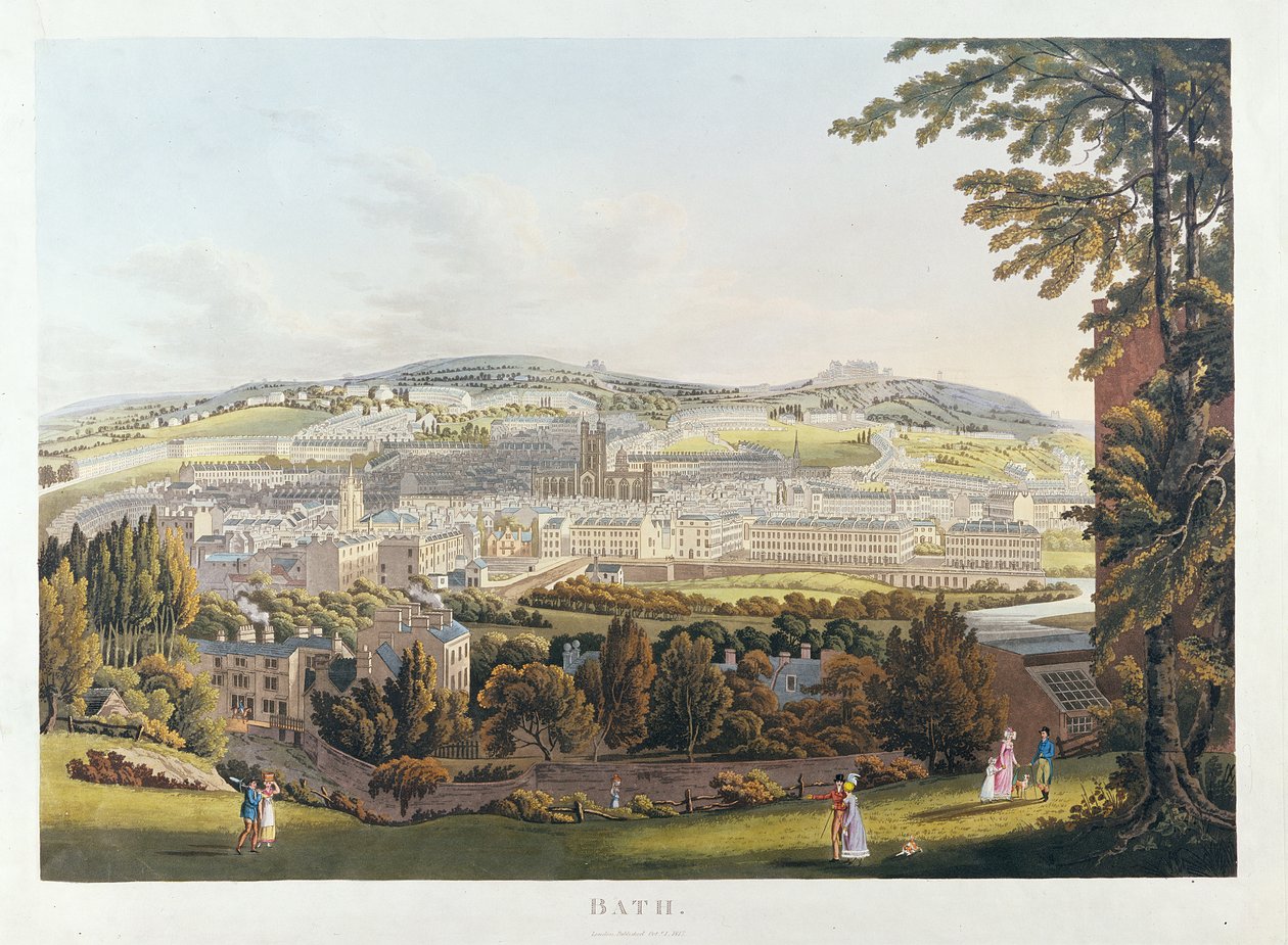 En utsikt over Bath, 1817 av English School