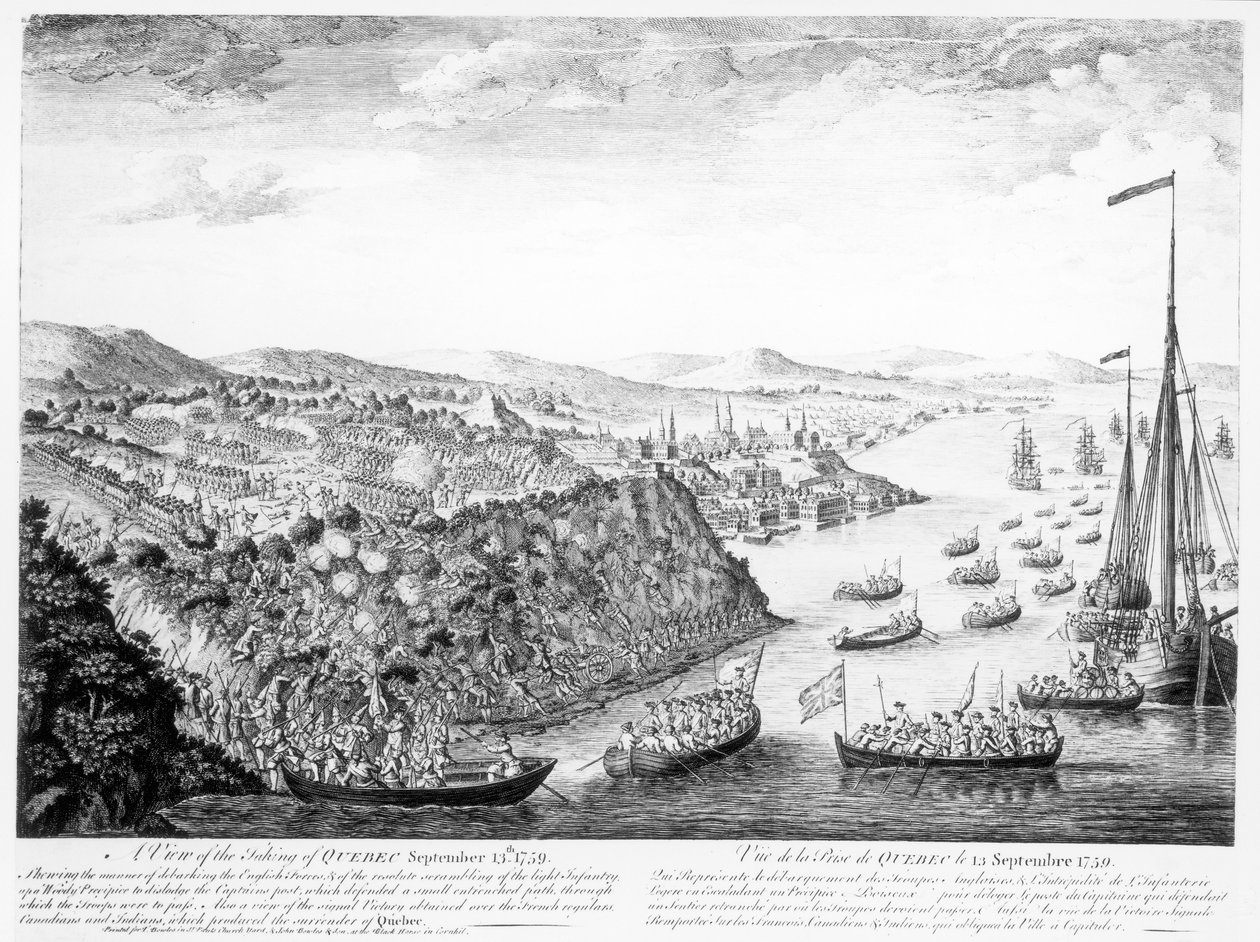 En utsikt over inntoget av Quebec, 13. september 1759 av English School
