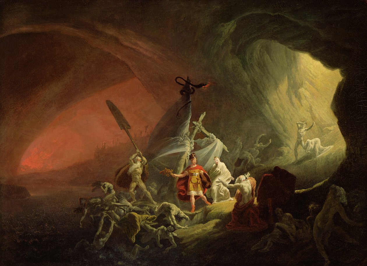 Aeneas og sibylla, ca. 1800 av English School
