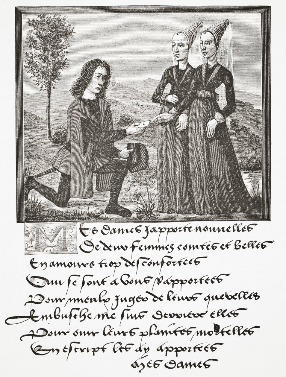 Alain Chartier (knestående), 1878 av English School