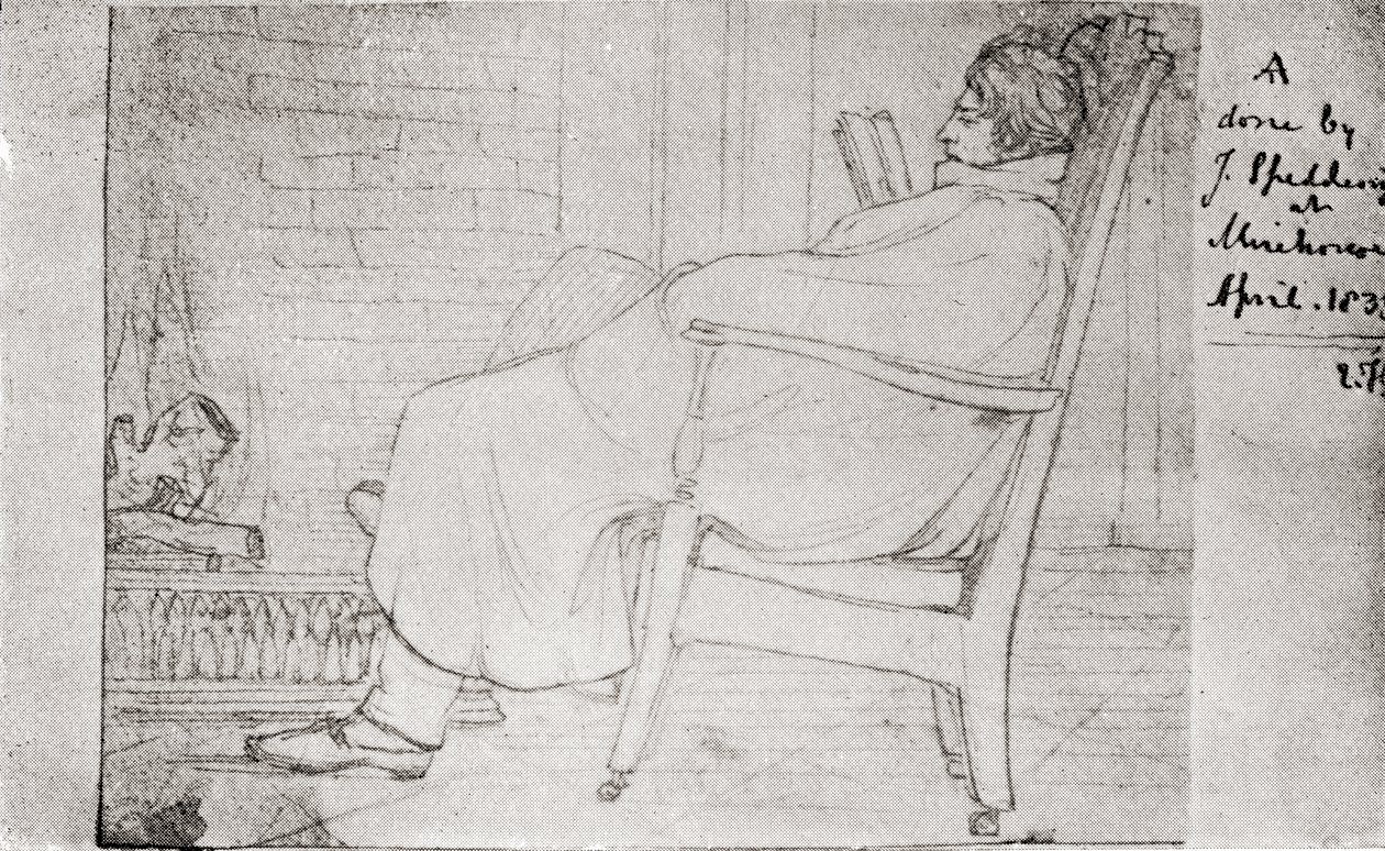 Alfred Lord Tennyson (1809-92) av English School