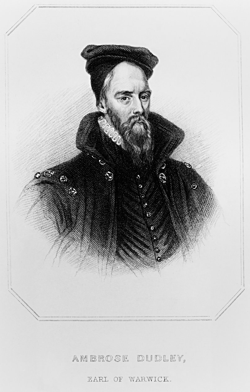 Ambrose Dudley (ca. 1528-90) fra 'Lodge's British Portraits', 1823 av English School