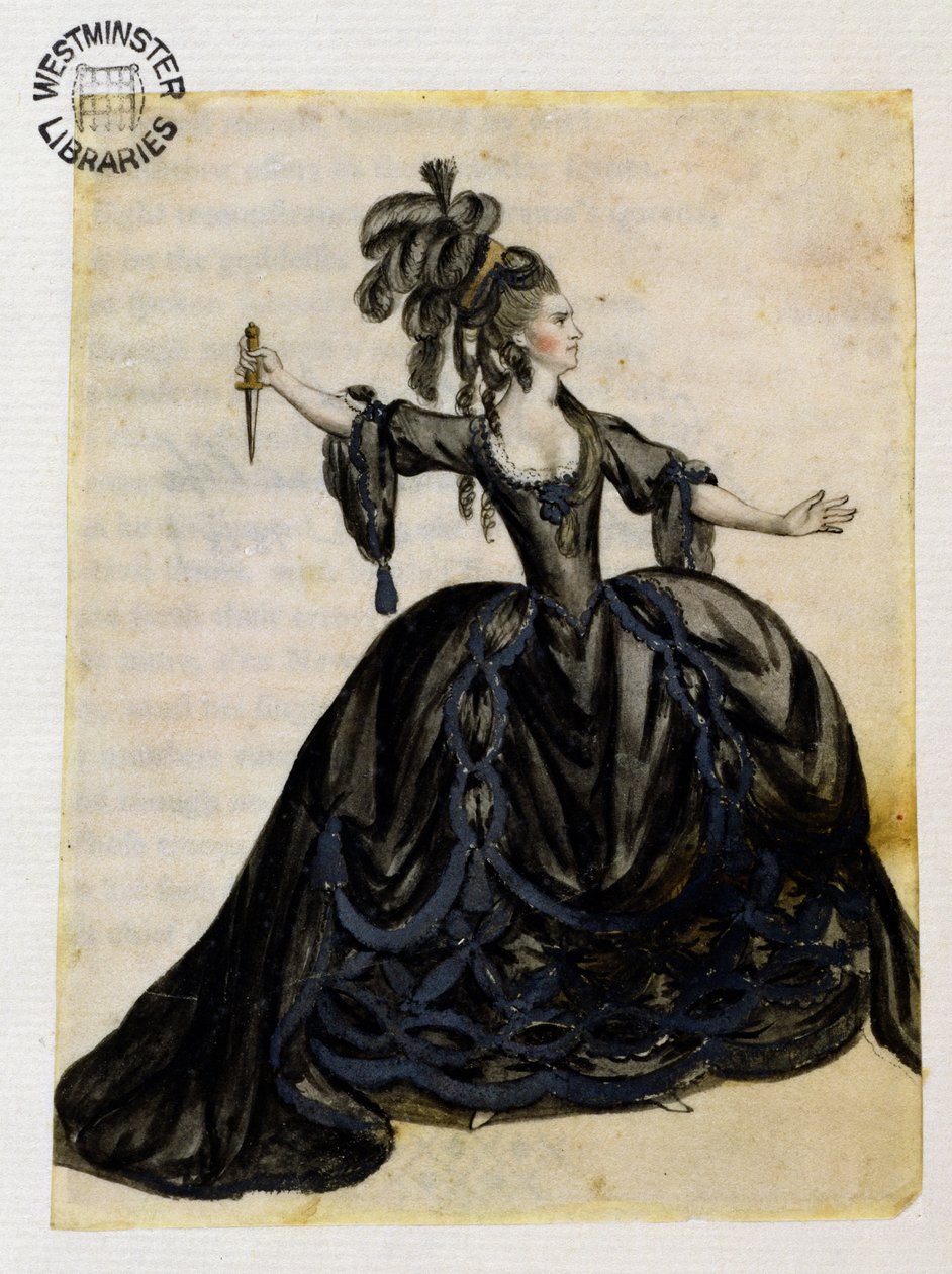 En skuespillerinne som spiller Lady Macbeth (wc på papir) av English School