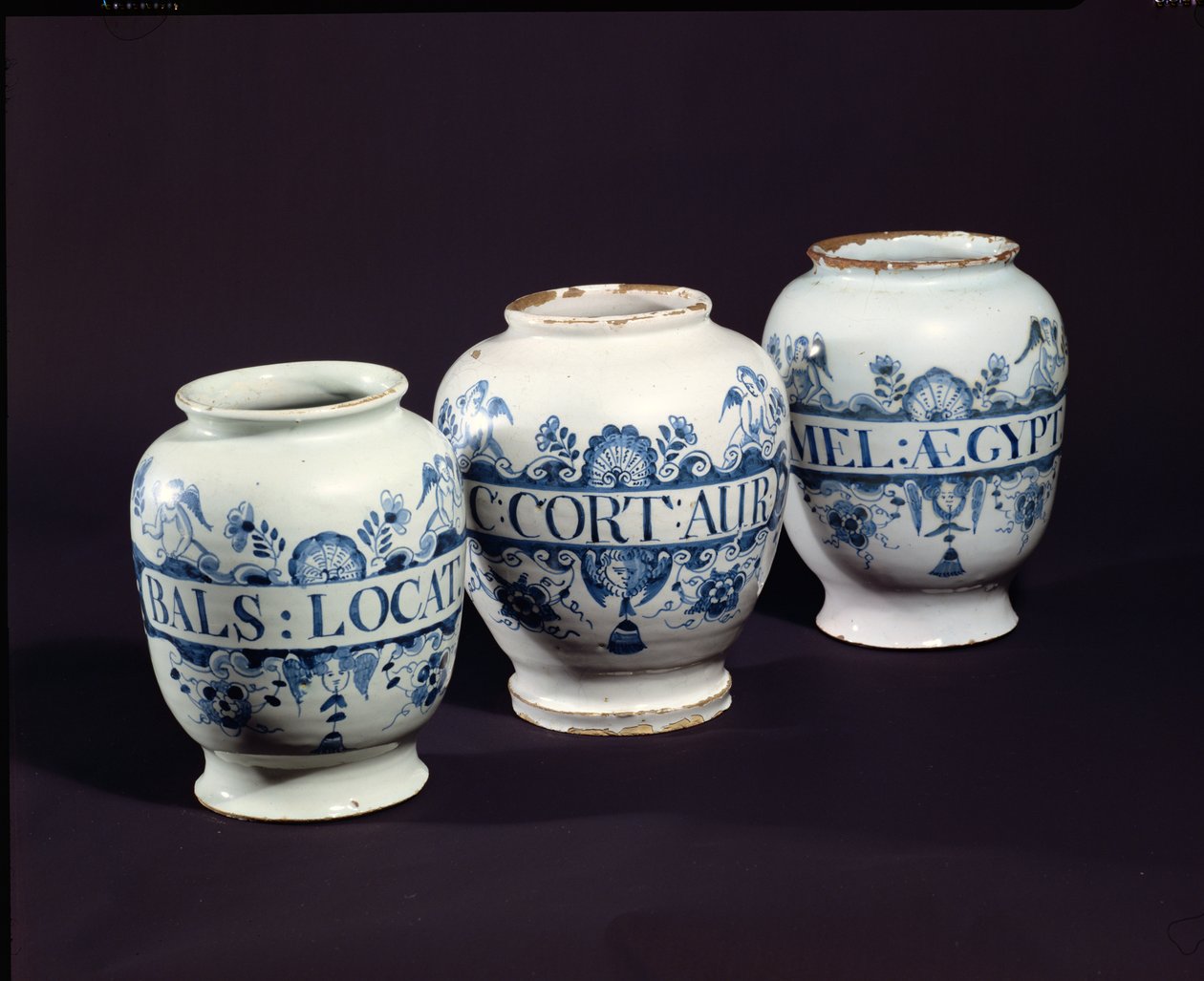 Narkotikakrukker, ca. 1740 (keramikk) av English School