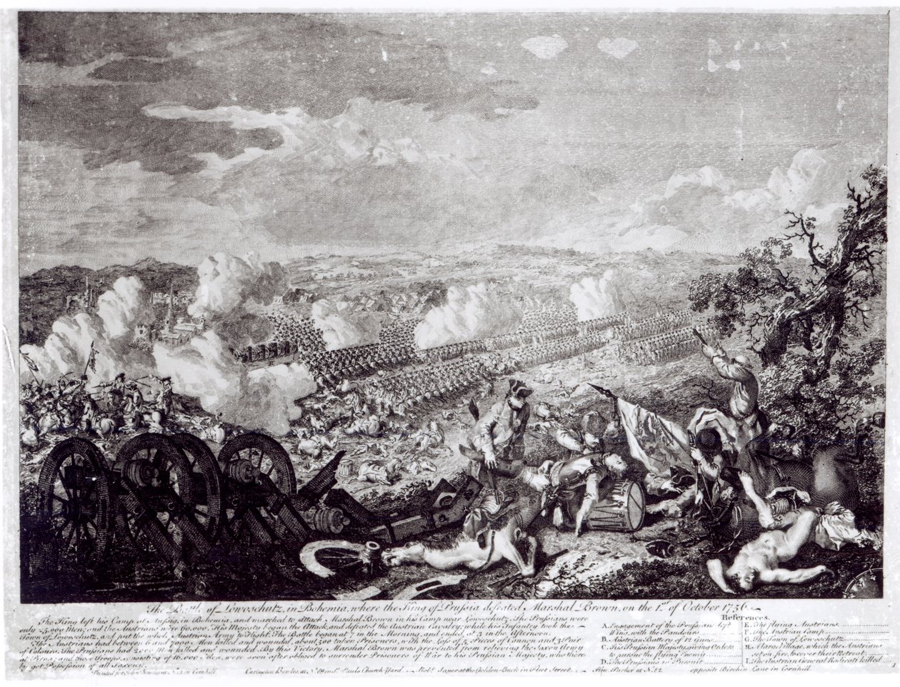 Slaget ved Lobositz, 1. oktober 1756 av English School
