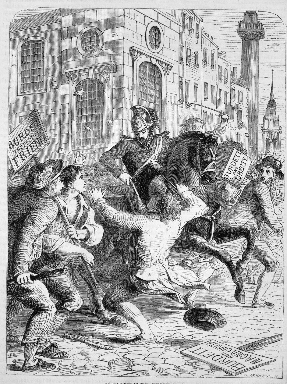 Burdett Riot, 1810 av English School