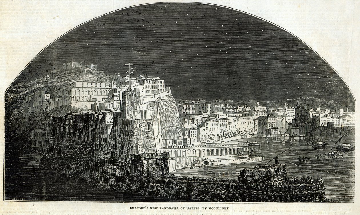 Burfords nye panorama av Napoli av Moonlight, fra 