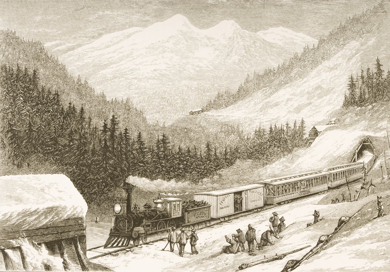 Bære amerikansk post over Sierra Nevada i 1870, fra 