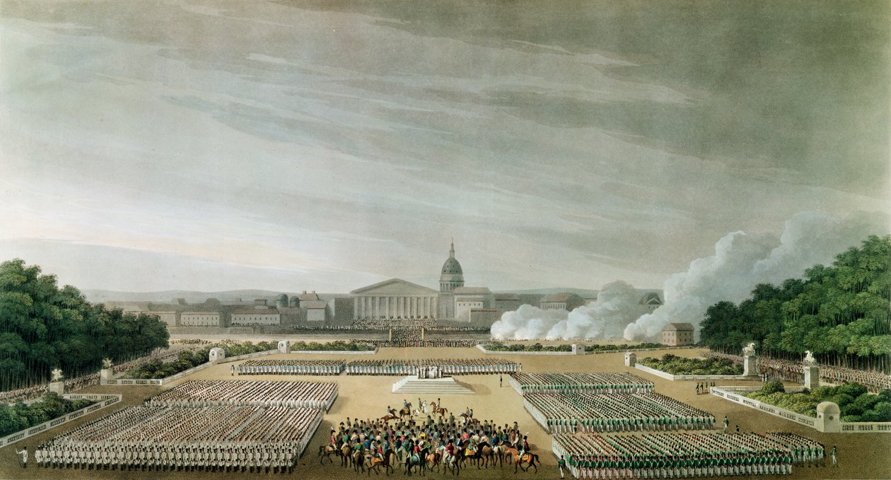 Seremoni av Te Deum av de allierte hærene på Louis XV-plassen, Paris, 10. april 1814 av English School