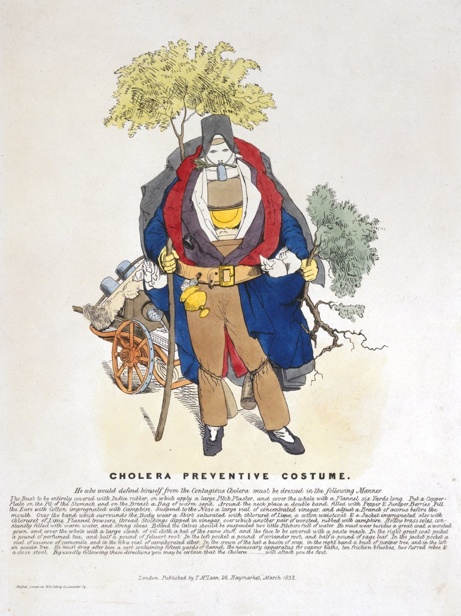 Koleraforebyggende kostyme, mars 1832 av English School