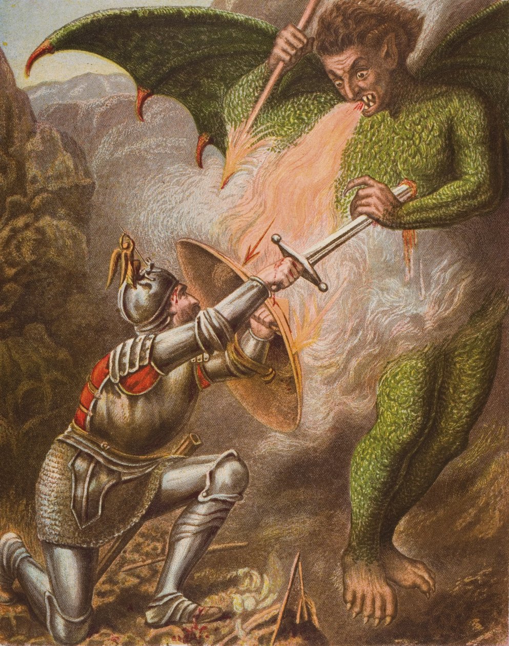 Christians konflikt med Apollyon, illustrasjon fra 