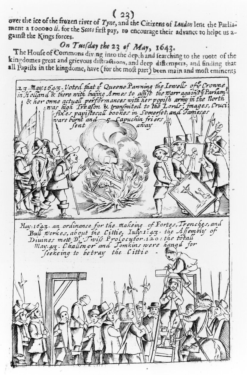 Kronikk om viktige hendelser under den engelske borgerkrigen, 1646 av English School