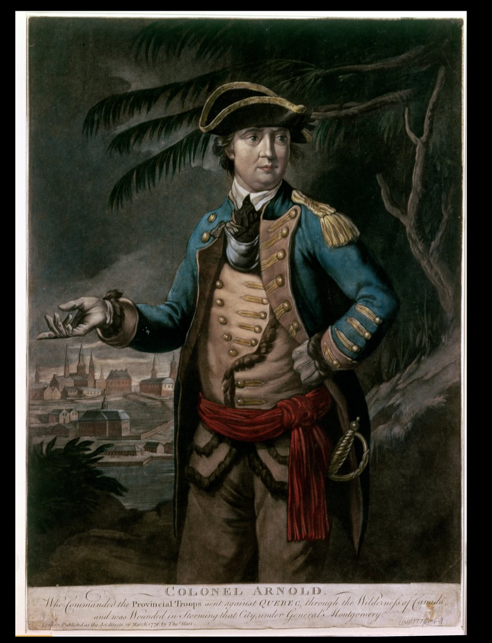 Oberst Benedict Arnold, pub. London, 1776 (mezzotint) av English School