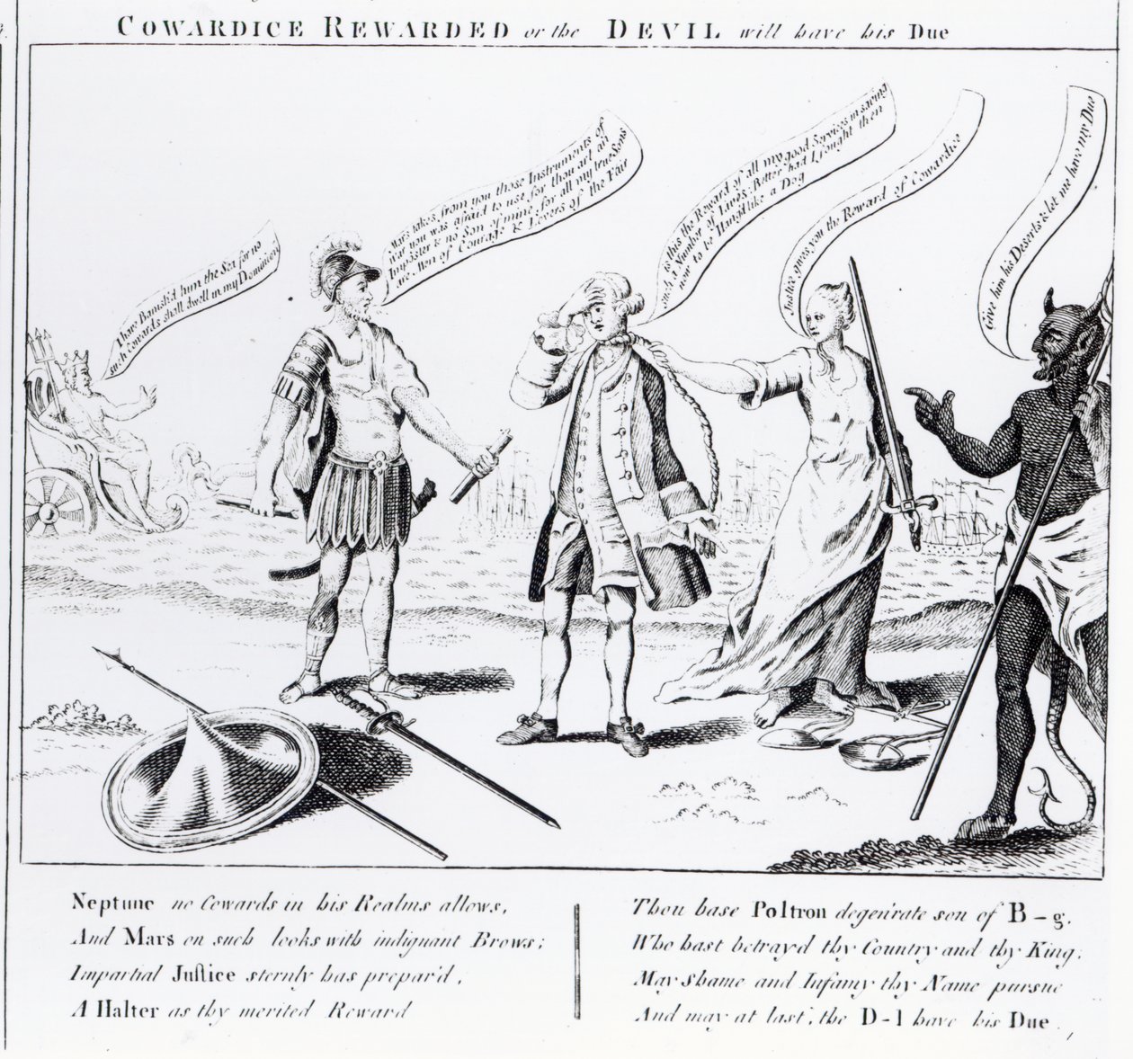 Feighet belønnet eller djevelen vil ha sin forfall, 1756 av English School