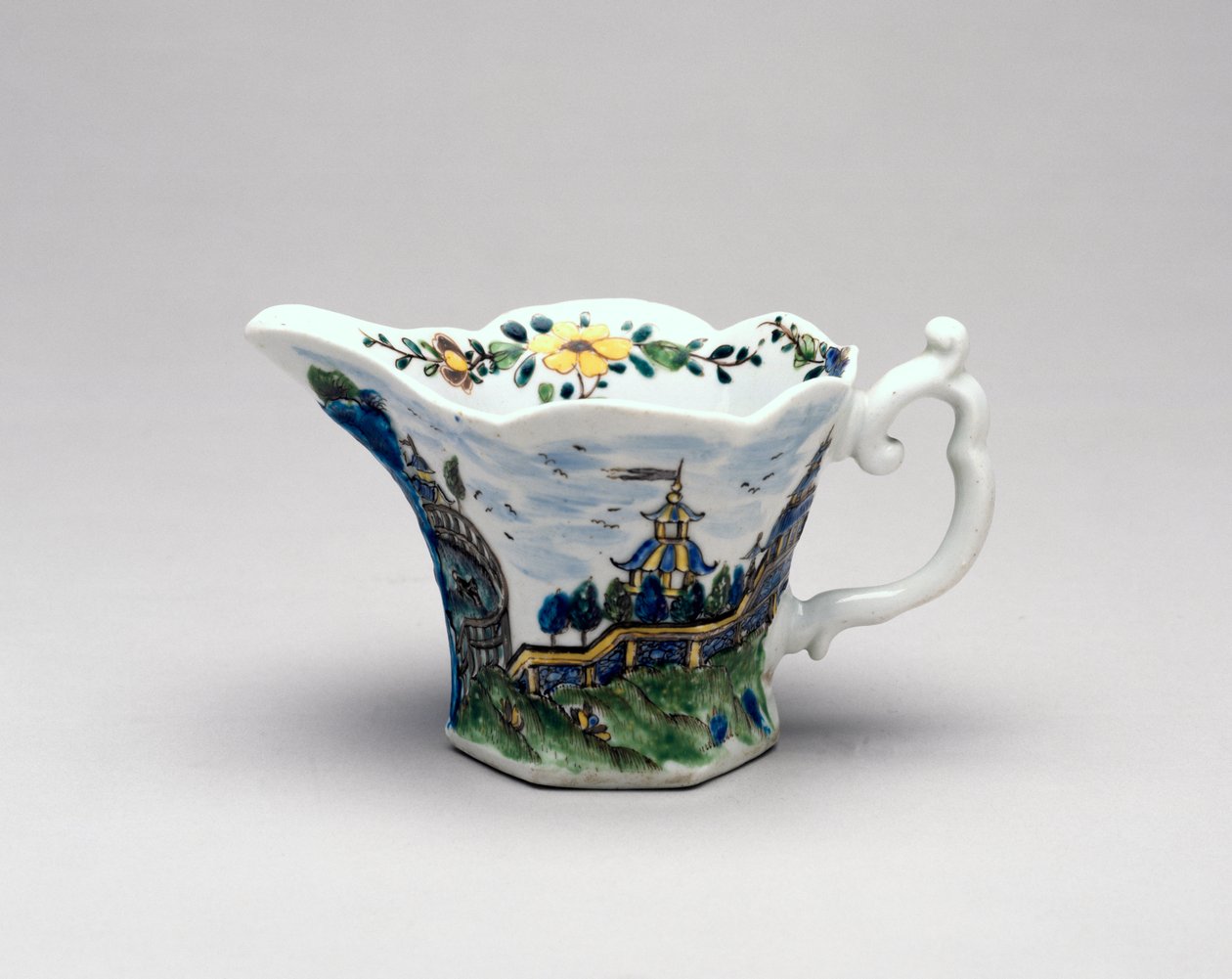 Fløtebåt, Worcester Porselen, ca. 1755-58 (porselen) av English School