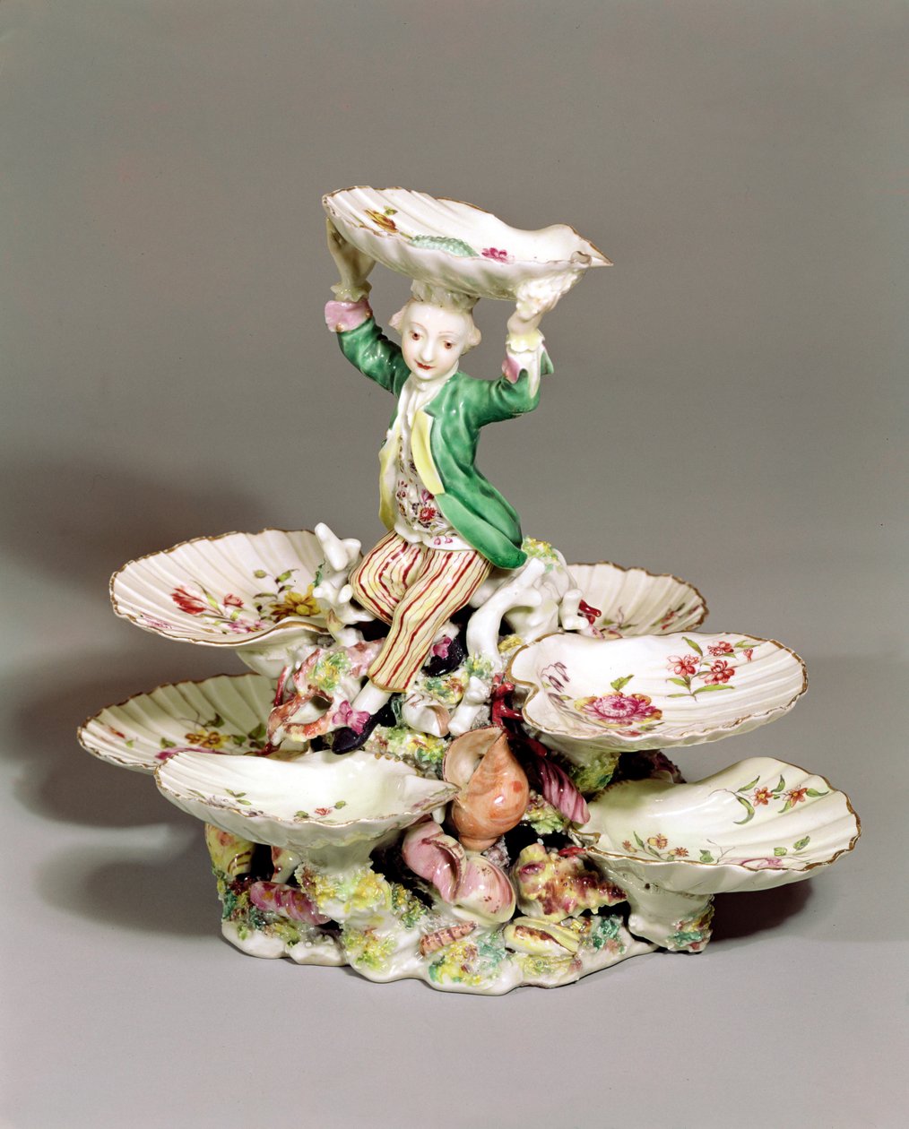 Derby bord midtstykke, 1760-65 (porselen) av English School