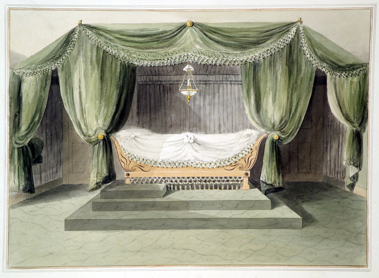 Design for et teltrom, ca. 1806 (wc over blyant på papir) av English School