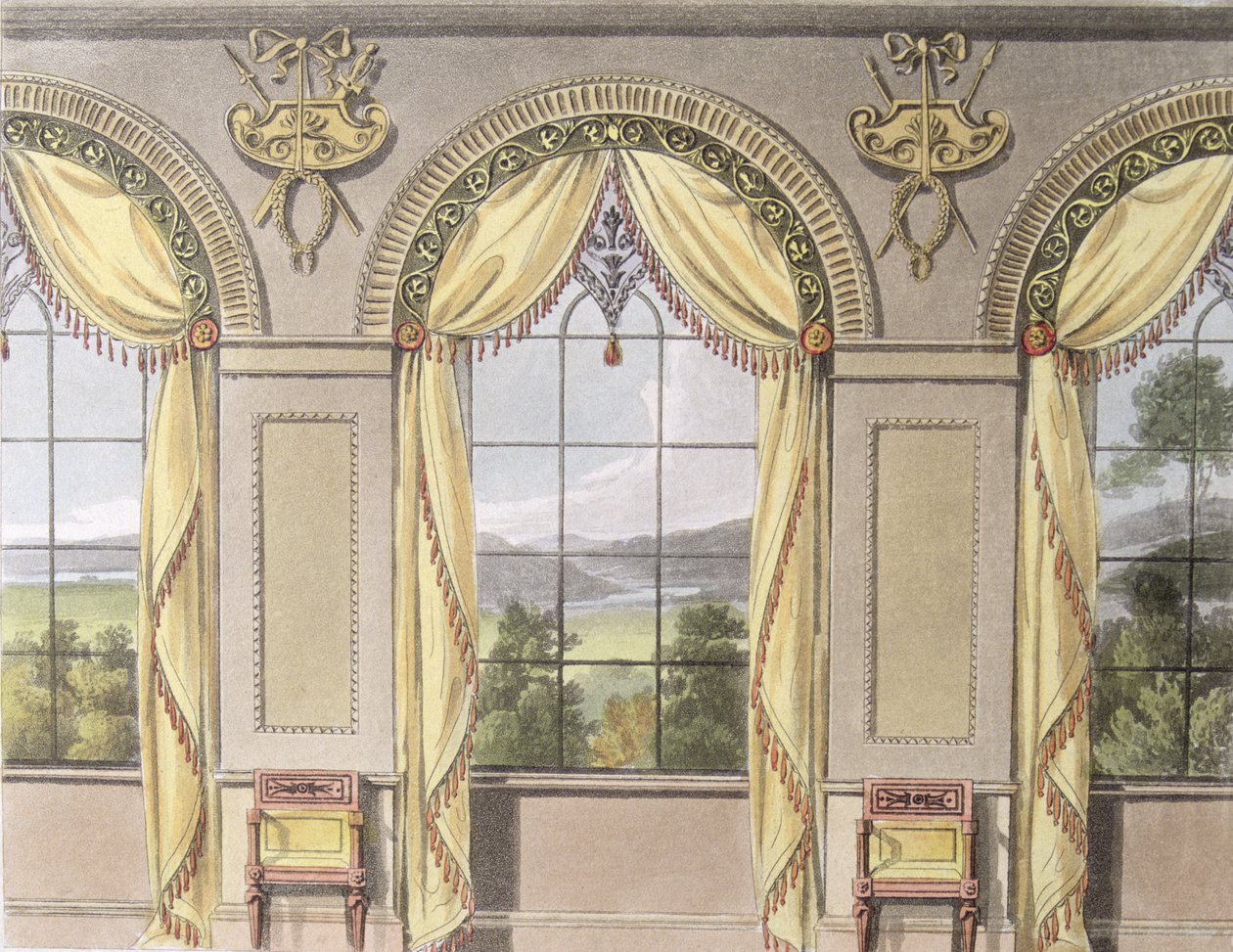 Spisestue, tallerken 88 fra Ackermanns Kunstlager, utgitt 1816 av English School