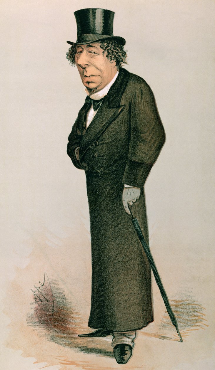 Disraeli, Benjamin (1804-81): tegneserie fra Vanity Fair, 30. januar 1869 av English School