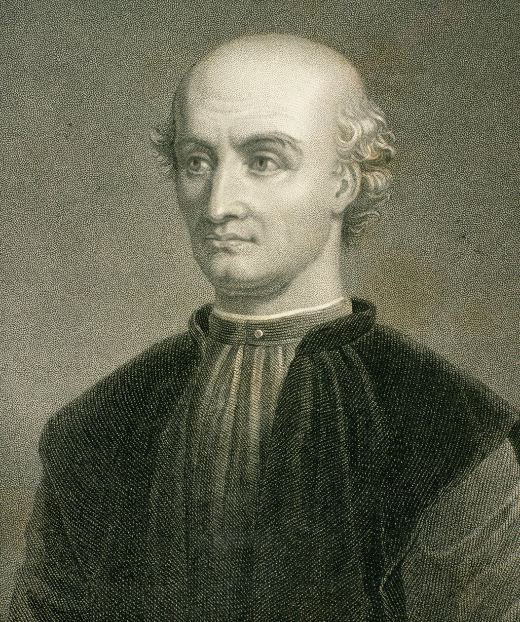 Donato Bramante (1444-1514) fra 'Gallery of Portraits', utgitt i 1833 av English School