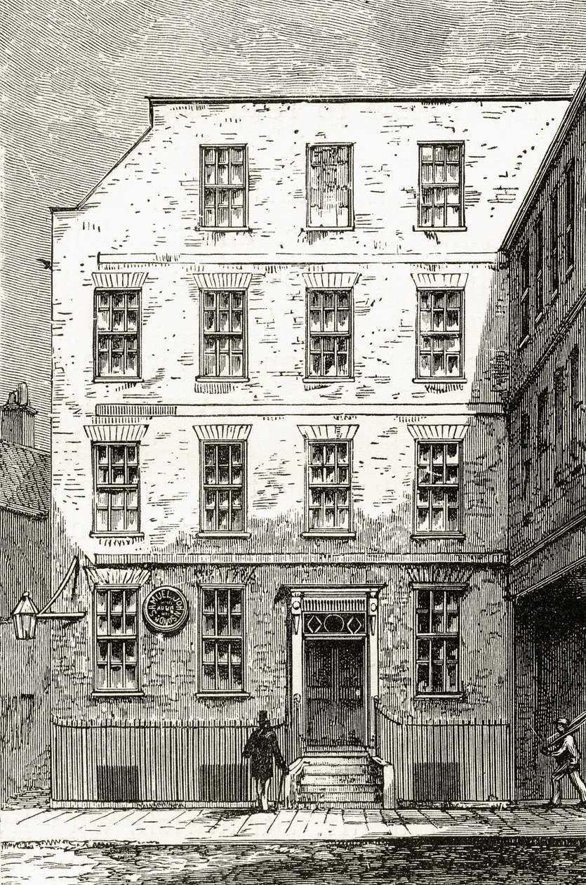 Dr Samuel Johnsons hus på 17 Gough Square, fra 