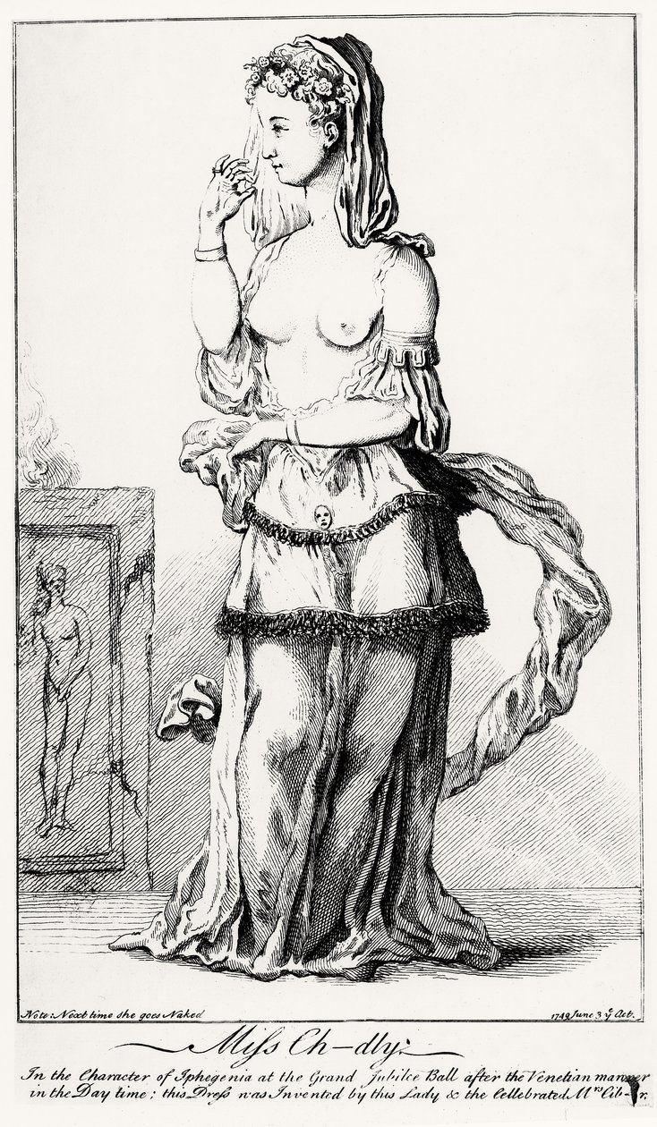 Elizabeth Chudleigh (1720-88) kledd i karakteren til Iphigenia av English School