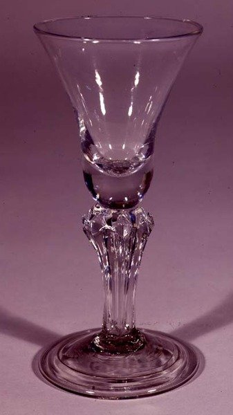 Engelsk baluster silesisk eller pidestall vinglass, 1730 (glass) av English School