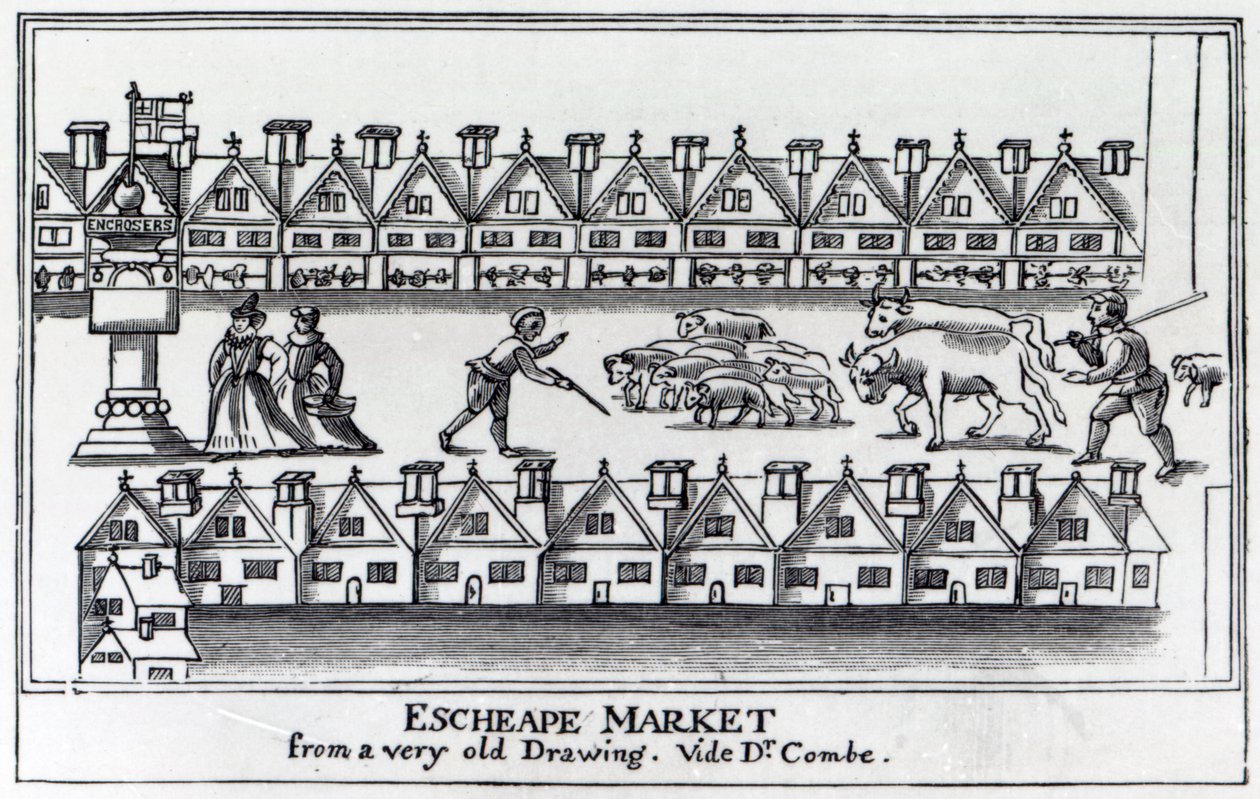 Escheape Market, etter en original tegning fra ca. 1598 av English School