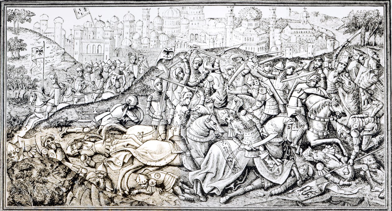 Faksimile av erobringen av Jerusalem av Charlemagne, fra 