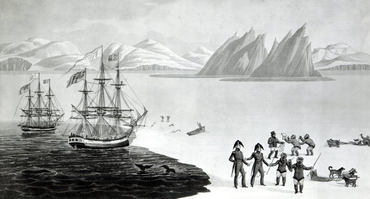 Første kommunikasjon med de innfødte i Prince Regents Bay, 1818 av English School